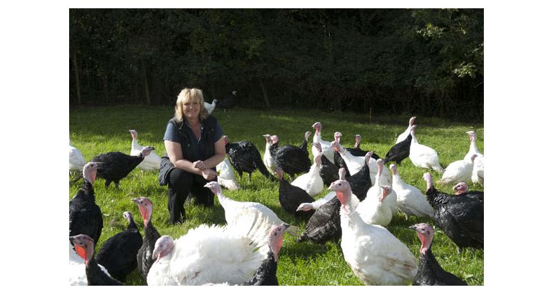 Sally Lee and her traditional Wirral turkeys_18167