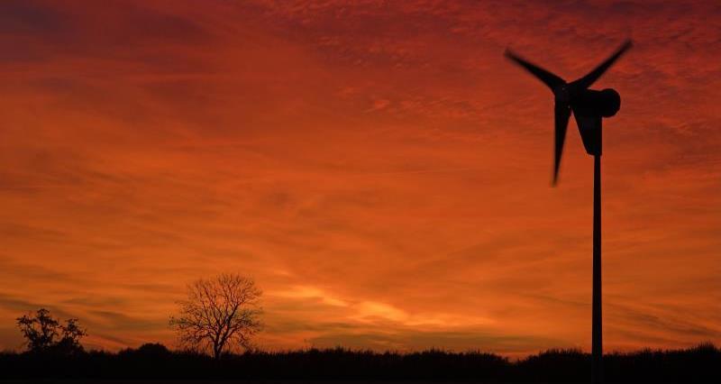Wind turbine at sunset_12726