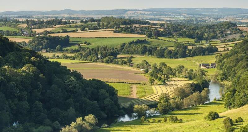 A view of the River Wye and surrounding countryside