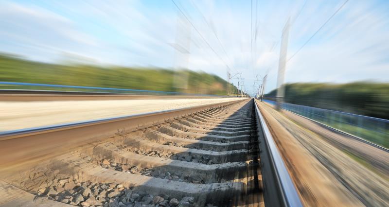 A stylised image of railway tracks