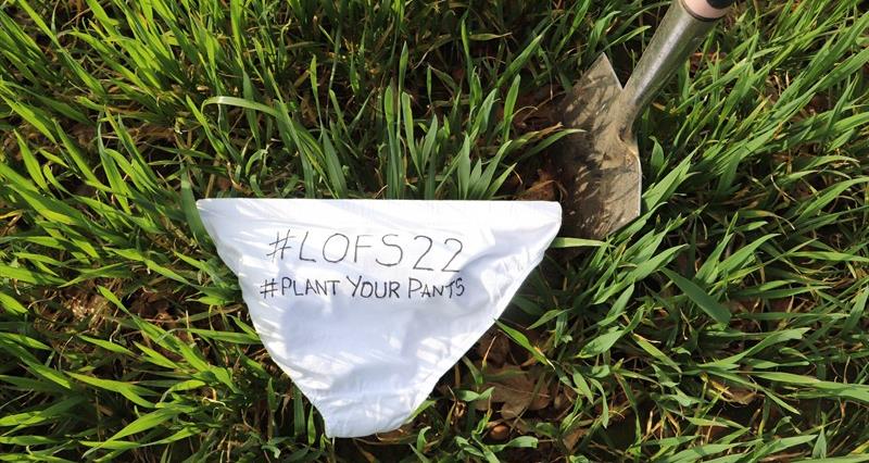 A pair of pants in the grass #plantyourpants