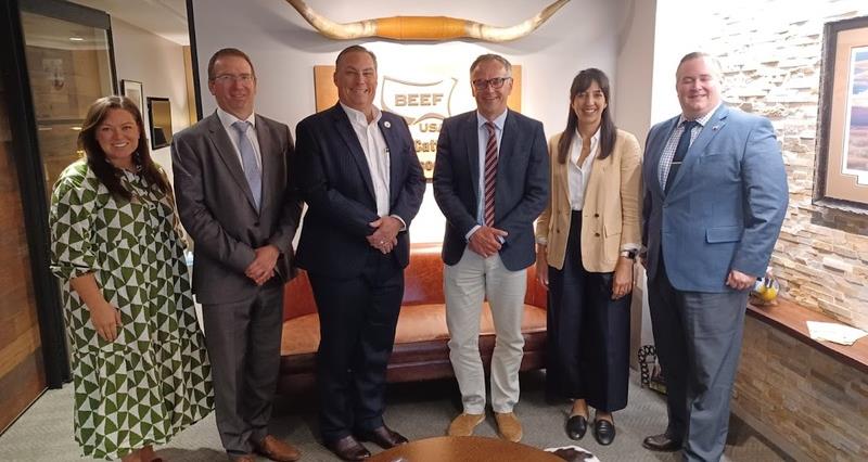Andrew Loftus with NFU colleagues and representatives from the US National Cattlemen's Beef Association