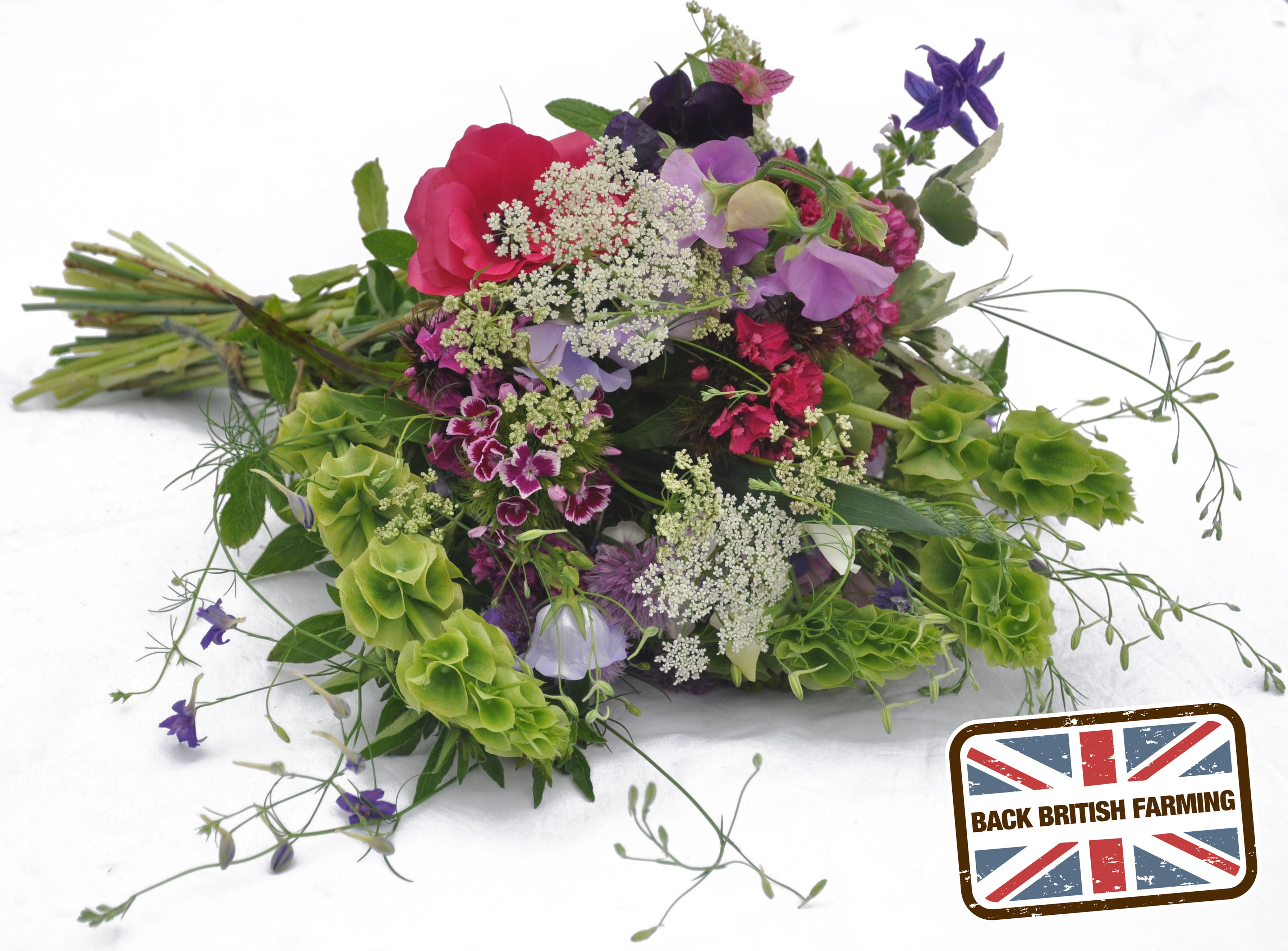Bouquet of british flowers + bbf logo