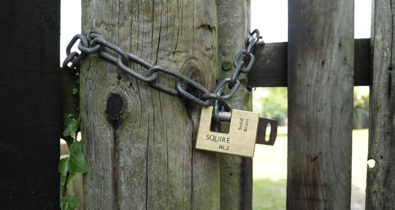 Padlock on a gate