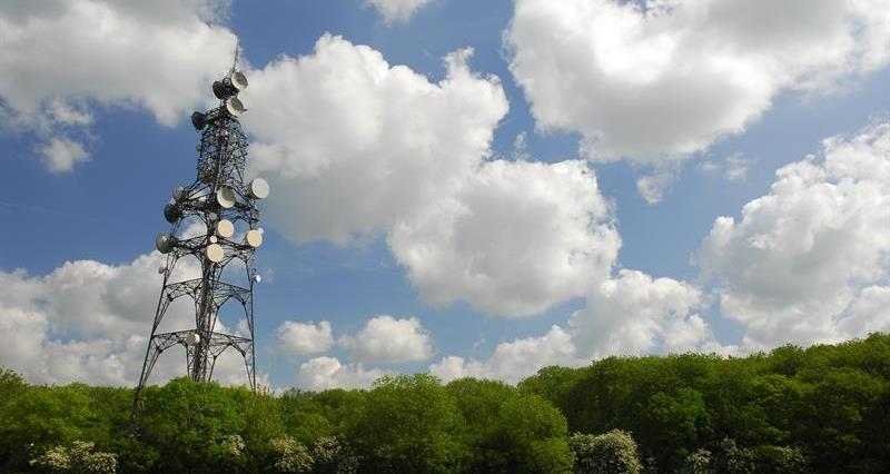 A phone mast in a field