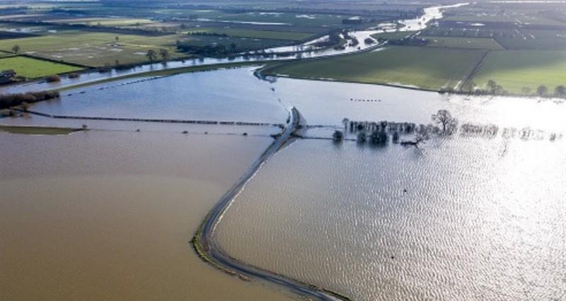 Flooding on the River Don, in South Yorkshire, in 2021