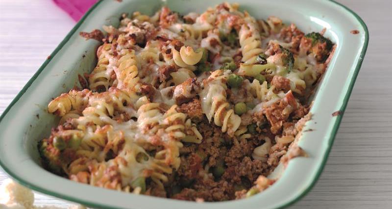 Chunky keema pasta bake