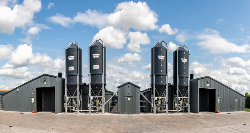 The exterior of a broiler shed