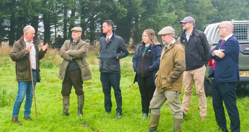 NFU members discussing the value of the uplands with Farming Minister Stephen Morgan, on farm at the Dartmoor Forum