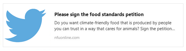 Food standards petition share link for twitter