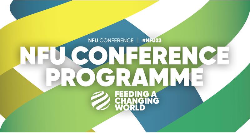 A promotional image for the NFU's 2023 annual conference