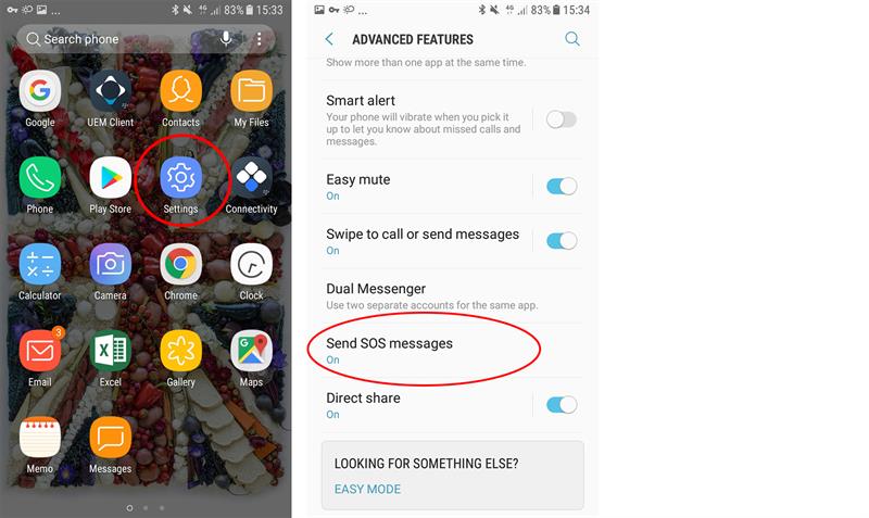 Android Emergency SOs screenshot - step 1_60959