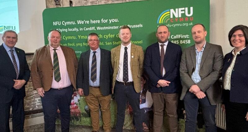 Pictured are speakers at the NFU Cymru Crops and Horticulture Conference