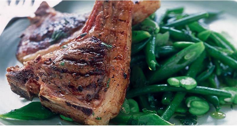Seared lamb chops with minted summer beans Countryside Kitchen_60106