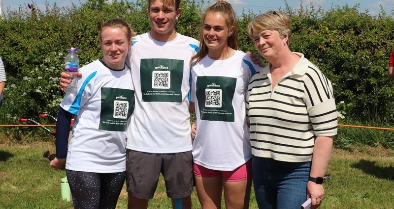 Victoria, William, Grace and Helen Sercombe after Will finished seven marathons in seven days last year at the Leicestershire YFC rally