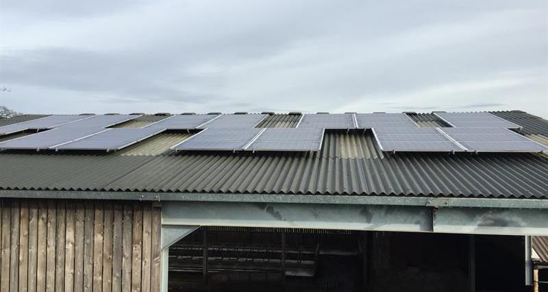 Solar panels on a roof