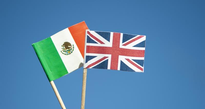 Mexico and UK flags