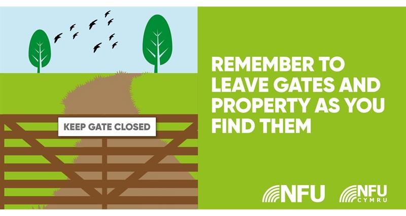 Countryside Code leave gates and property NFU Twitter infographic