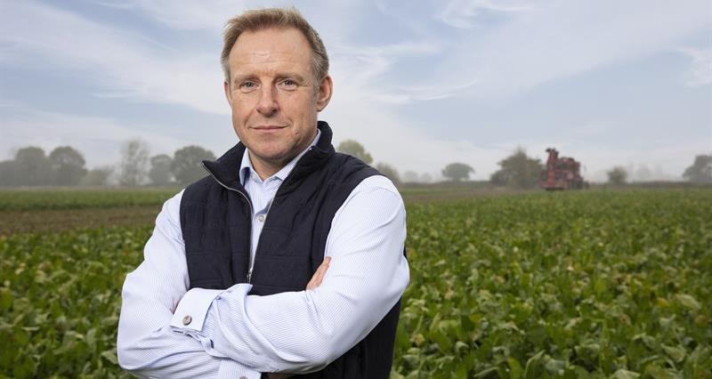 Kit Papworth stood in a field of sugar beet