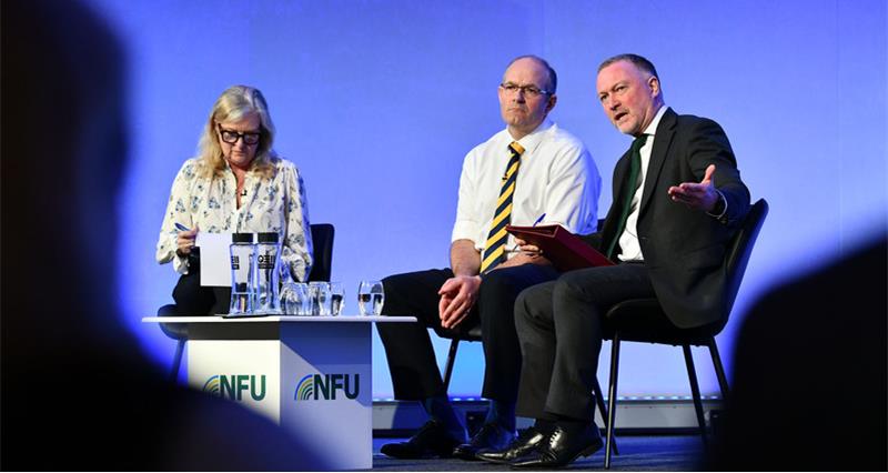 Political session with President Tom Bradshaw, The Rt Hon Steve Reed OBE MP, Secretary of State for Environment, Food and Rural Affairs, Charlotte Smith,