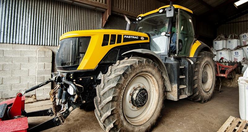 Tractor in shed