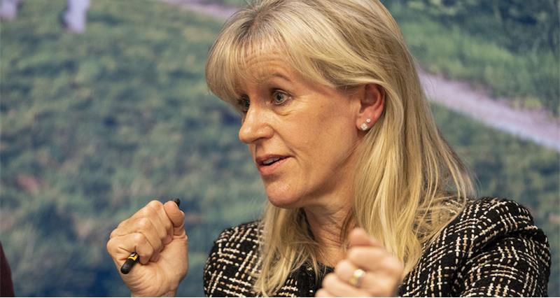 An image of NFU President Minette Batters speaking on a panel
