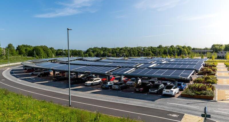 A solar car park in Leeds