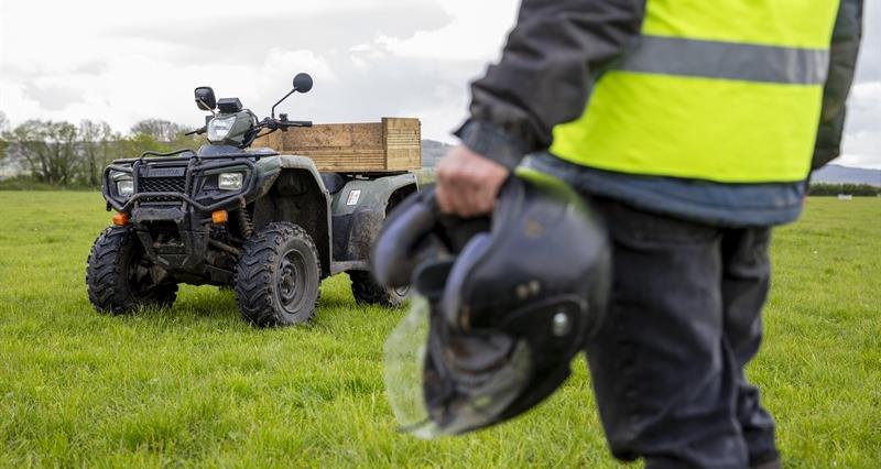 A photo of a quad bike on farm.
