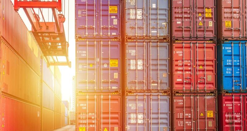 stacked shipping containers