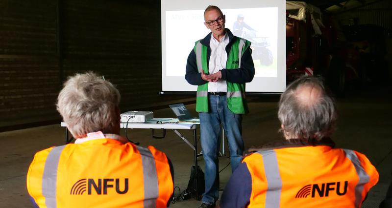 Members attending a farm safety talk in Cambridgeshire