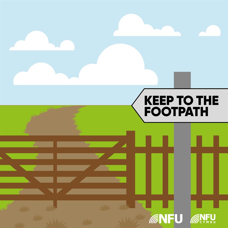 Countryside Code keep to the footpath NFU Facebook Instagram infographic