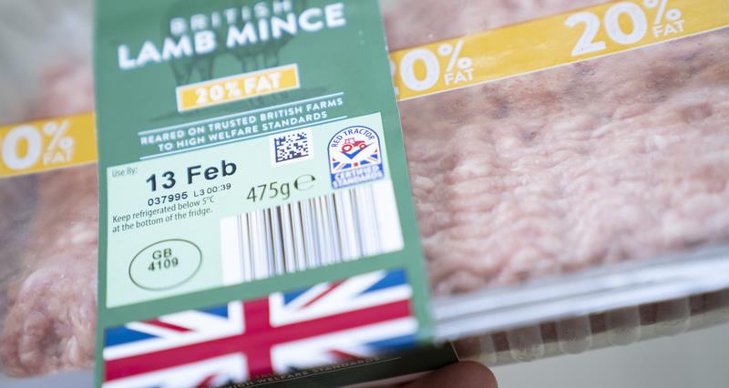 An image of Aldi lamb produce with British lamb label