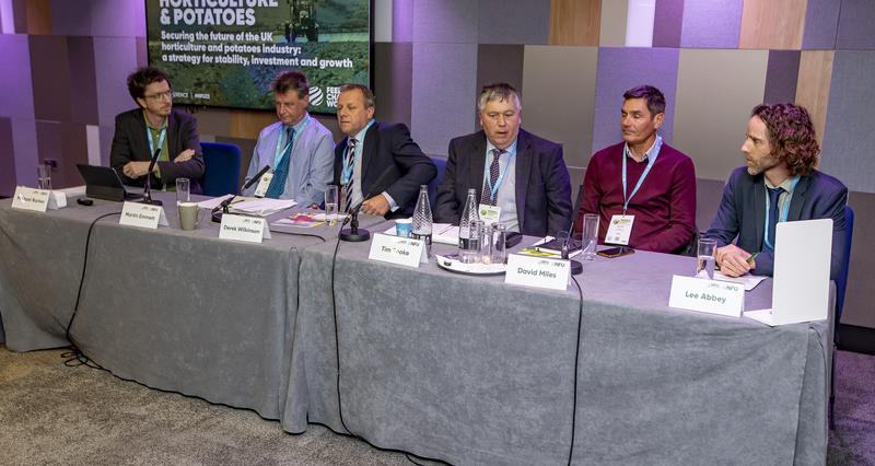 An image of the panel during the horticulture and potatoes session at NFU Conference 2023