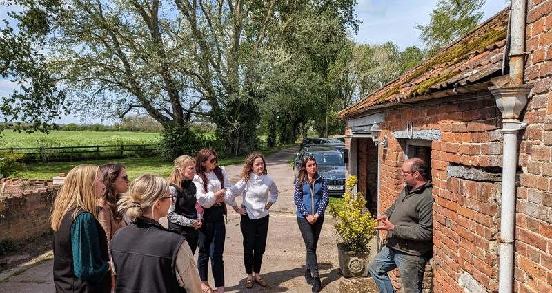 A photo of the NFU Food Business Unit meeting with James Winslade who farms at West Yeo Farm on the Somerset Levels.