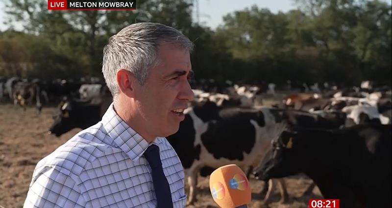NFU President Tom Bradshaw during a media interview with BBC Breakfast