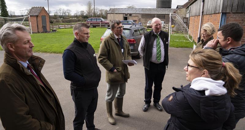 NFU Vice President speaking to members in farmyard
