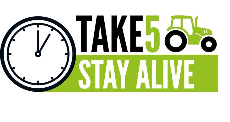 Graphic of the NFU's new safety campaign, Take 5 To Stay Alive