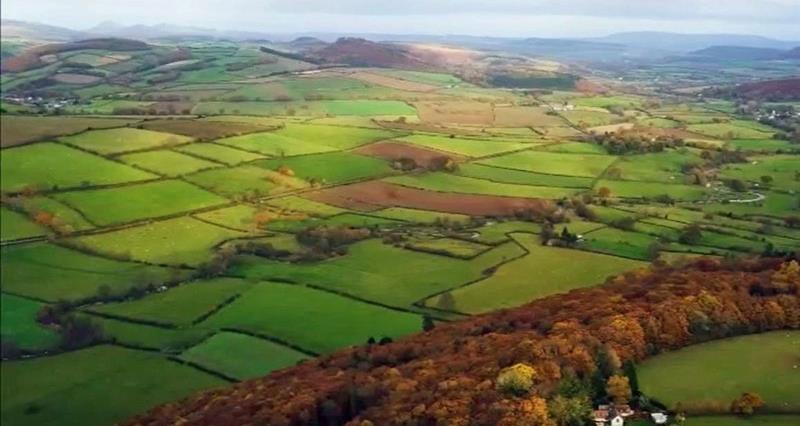 Drone footage of farm land