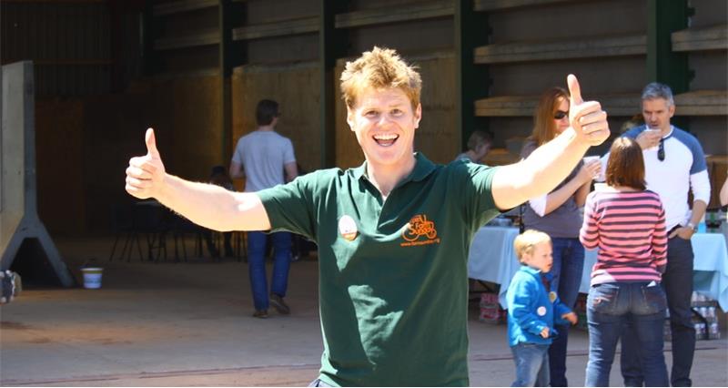 NFU member from Hereford Ally Hunter Blair enjoying Open Farm Sunday