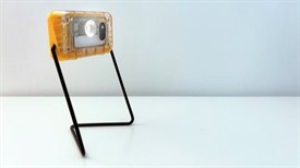 A solar light on a stand