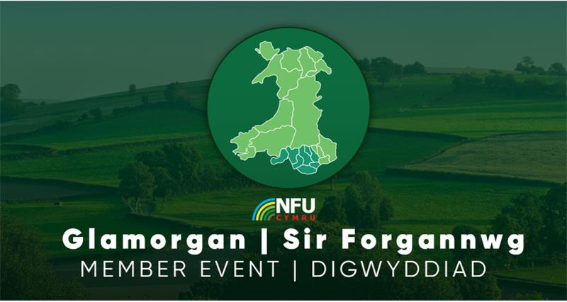 Glamorgan county on map of wales