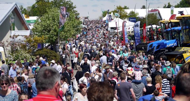 Crowds along the main walkway at Devon County Show