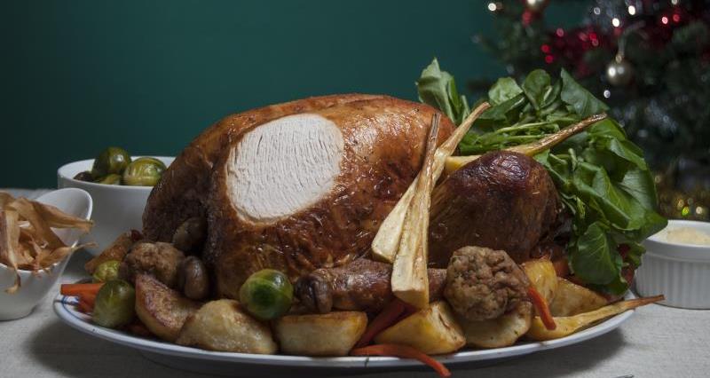 A dressed turkey ready for carving