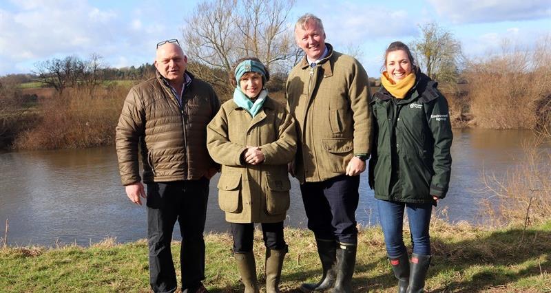 Martin Williams, Rebecca Pow, Bill Wiggin and Grace Wight on farm
