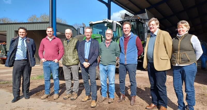 David Exwood on farm with Shropshire NFU members 