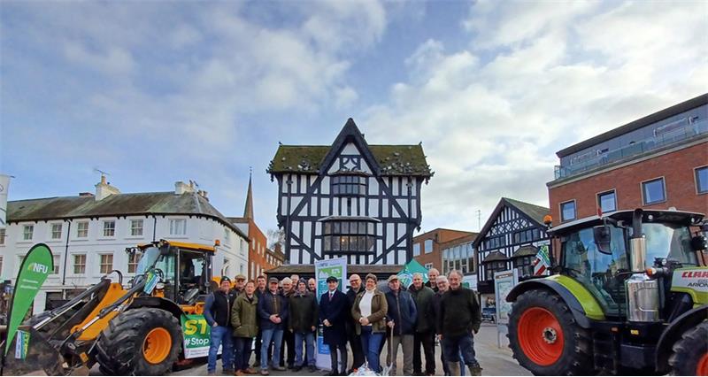 Farmers gather in Hereford town centre