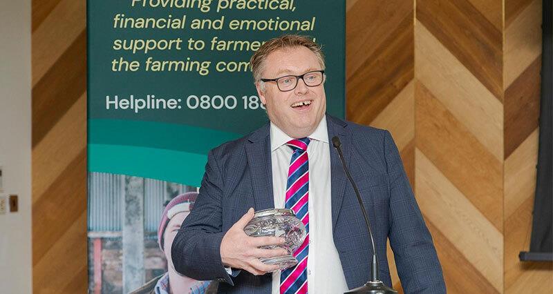 NFU Director General Terry Jones receives his award