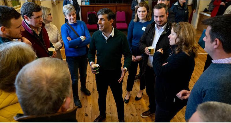 Rishi Sunak speaking to NFU members