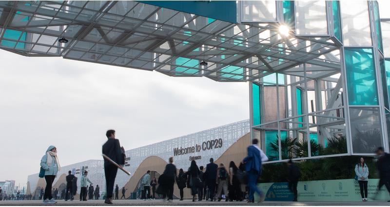 Attendees arriving at COP29