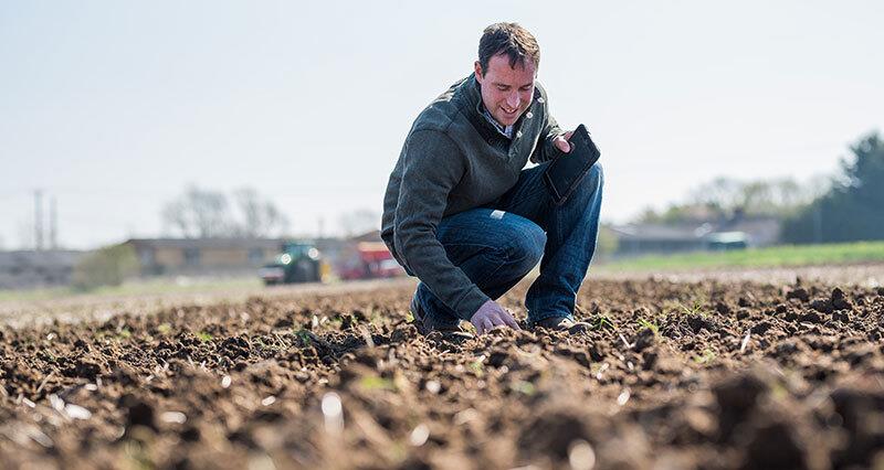 Richard Ling looking at soil